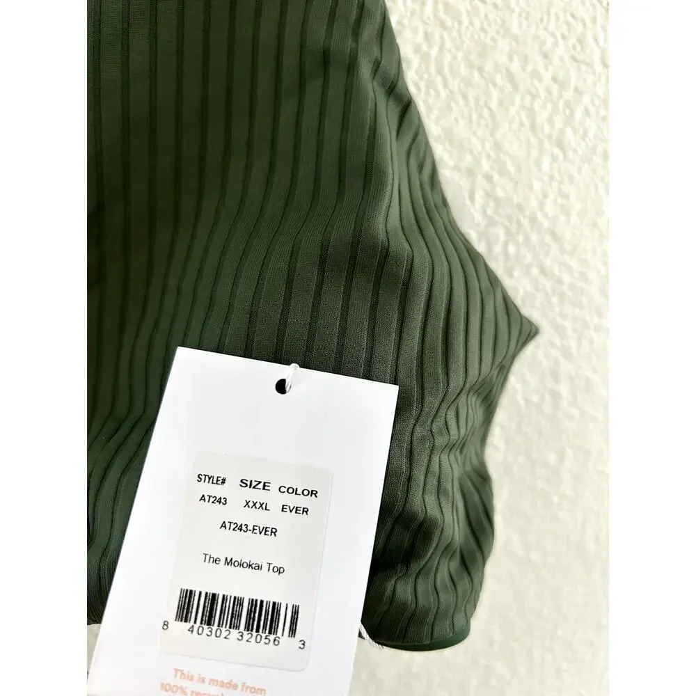 Andie Swim The Molokai Bikini Top in Evergreen XXXL NWT